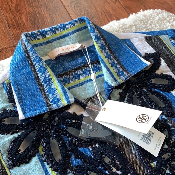 Nwt Tory Burch Embroidered Cotton Jacquard Dress - Picture 4 of 11